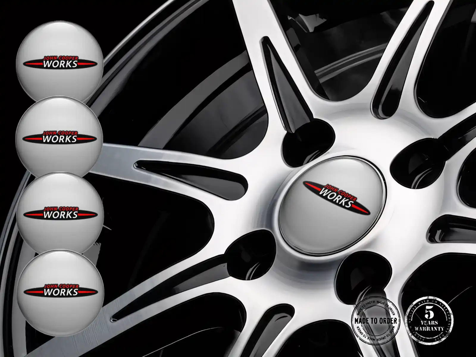 Mini Cooper Style Autocollant Silicone Emblèmes Jante Bombés